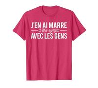 Humour J'en AI Marre D'être Sympa avec Les Gens T-Shirt, Homme, Rouge Chiné, XL