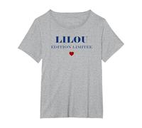 Humour Lilou édition limitée Femme prénom Lilou T-Shirt, Femme Grandes Tailles, Gris Chiné, 6X