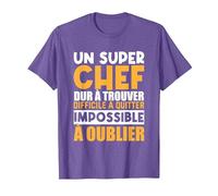 Humour Manager Super Chef D'équipe Idee Cadeau Départ T-Shirt, Homme, Violet Chiné, XXL