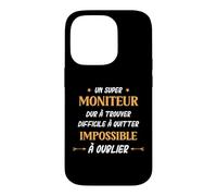 Humour Moniteur educateur Homme départ Super Moniteur Coque pour iPhone 14 Pro