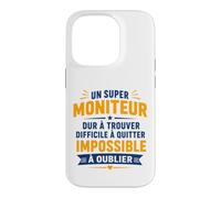 Humour Moniteur educateur Homme départ Super Moniteur Coque pour iPhone 14 Pro