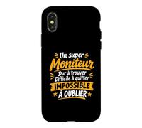Humour Moniteur educateur Homme départ Super Moniteur Coque pour iPhone X/XS