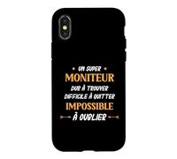 Humour Moniteur educateur Homme départ Super Moniteur Coque pour iPhone X/XS