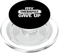 Humour Noir drôle Mental Chaos Struggle My Therapist Gave Up PopSockets PopGrip pour MagSafe