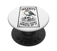 Humour Noir Folie Citation Sarcastique Oiseau Crâne PopSockets PopGrip Adhésif