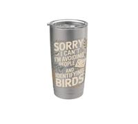 Humour observation des oiseaux pour introvertis Gobelet isotherme en acier inoxydable double paroi