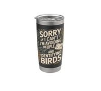 Humour observation des oiseaux pour introvertis Gobelet isotherme en acier inoxydable double paroi