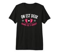 Humour on Est Deux bébé Maman Annonce Grossesse T-Shirt Haut de Gamme