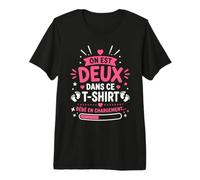 Humour on Est Deux Future Maman Annonce Grossesse Bébé T-Shirt Haut de Gamme