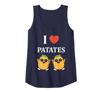 Humour patate Amour i Love patates Débardeur, Femme, Bleu Marine, M