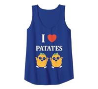 Humour patate Amour i Love patates Débardeur, Femme, Bleu Royal, M