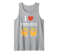 Humour patate Amour i Love patates Débardeur, Homme, Gris Chiné, M