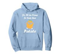 Humour patates Mignonne Je m'en Fous Je suis Une patate Sweat à Capuche, Unisexe pour Adultes, Bleu poudré, XXL