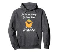 Humour patates Mignonne Je m'en Fous Je suis Une patate Sweat à Capuche, Unisexe pour Adultes, Chiné Foncé, L
