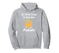 Humour patates Mignonne Je m'en Fous Je suis Une patate Sweat à Capuche, Unisexe pour Adultes, Gris Chiné, XXL