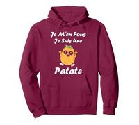 Humour patates Mignonne Je m'en Fous Je suis Une patate Sweat à Capuche, Unisexe pour Adultes, Marron, S