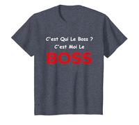 Humour Patron Chef Homme C'est Moi Le Boss T-Shirt, Enfant, Bleu Chiné, 10 Ans