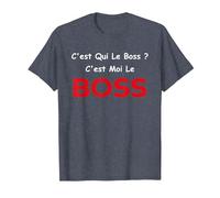 Humour Patron Chef Homme C'est Moi Le Boss T-Shirt, Homme, Bleu Chiné, 4XL