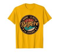 Humour Pépère Homme Mythe Légende Idée Anniversaire Papa T-Shirt, Homme, Doré Vif, S