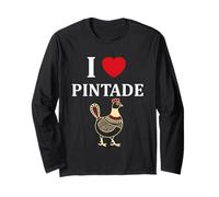 Humour Pintades Oiseaux Mignonne i Love Pintade Manche Longue