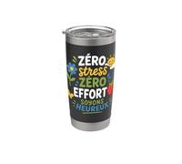 Humour Positif Zéro Stress Zéro Effort Soyons Heureux Gobelet isotherme en acier inoxydable double paroi