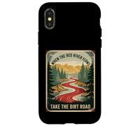 Humour pour Adulte avec Inscription « When The River Flows Take Dirt Road » Coque pour iPhone X/XS