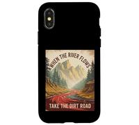 Humour pour Adulte avec Inscription « When The River Flows Take Dirt Road » Coque pour iPhone X/XS