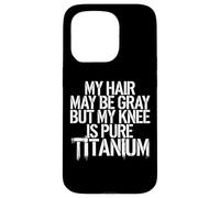 Humour Prothèse du Genou Titane Chirurgie Genou Coque pour iPhone 15 Pro