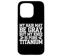 Humour Prothèse du Genou Titane Chirurgie Genou Coque pour iPhone 15 Pro