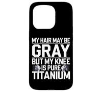 Humour Prothèse du Genou Titane Chirurgie Genou Coque pour iPhone 15 Pro