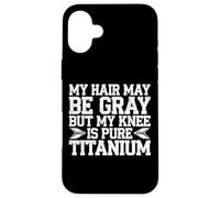 Humour Prothèse du Genou Titane Chirurgie Genou Coque pour iPhone 16 Plus