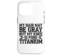 Humour Prothèse du Genou Titane Chirurgie Genou Coque pour iPhone 16 Pro