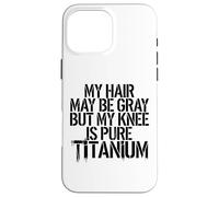 Humour Prothèse du Genou Titane Chirurgie Genou Coque pour iPhone 16 Pro Max