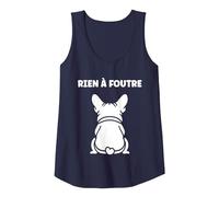 Humour Slogan Humoristique Simple Rien à Foutre Débardeur, Femme, Bleu Marine, XL