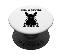 Humour Slogan Humoristique Simple Rien à Foutre PopSockets PopGrip Adhésif