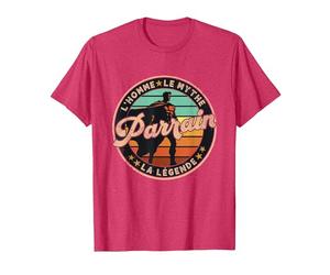 Humour Super Parrain Légendaire Idée Cadeau Parrain Baptême T-Shirt, Homme, Rouge Chiné, XL