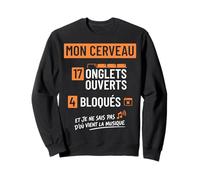 Humour Surcharge Mentale Mon Cerveau a 17 onglets Ouverts Sweatshirt