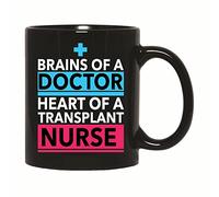Humour Tasses à thé Médecin infirmière présentant le cerveau d'un médecin cardiaque Tasse Céramique personnalisée tasses en porcelaine pour Collègue Anniversaire 330ml