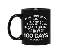 Humour tasses en porcelaine 100 jours d'additions de mathématiques à l'école ! Professeur cool ! Tasse Céramique Aquarelle Tasses à thé pour Anniversaire Homme 330ml