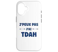 Humour tdah Super hyperactivité Humour j'peux Pas J'Ai Tdah Coque pour iPhone 16