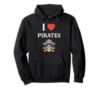 Humour tête de mort Pirate simple i love Pirates Sweat à Capuche