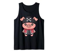 Humour tête de mort Pirates minimaliste simple cochon Pirate Débardeur