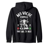 Humour Vache Motif Drole Femme Fille Ado Ma Vache m'appelle Sweat à Capuche