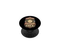 Humour Visage écoute Typographie Amusante Listening Face PopSockets PopGrip Adhésif