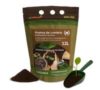 Humus de ver de terre biologique 12 L pour plantes et potager | Engrais organique | Améliore la structure du sol et favorise le développement végétal