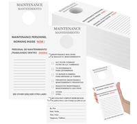 Humyoun Lot de 100 étiquettes d'entretien bilingues pour porte de locations préventives d'appartements en anglais et espagnol - Étiquettes d'entretien bilingue pour gestion de propriété, locations