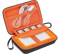 HUNB-Étui De Transport Pour Disque Dur Pour Lacie Rugged/Rugged Mini/Rugged Thunderbolt Usb-C External Hard Drive Portable Hdd Lac9000298 1To 2To 4To 5To Eva Antichoc Carry Case Bag,Orange