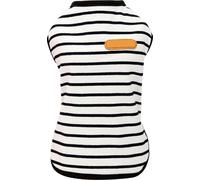 Hund gestreiftes Shirt, Polyesterfaser, ärmellos, Frühling Sommer, Haustierkleidung, leicht, T-Shirts für kleine und mittelgroße Hunde und Katzen, Sch