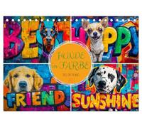 Hunde in Farbe - Dogs on the Wall (Tischkalender 2027 DIN A5 quer), CALVENDO Monatskalender: Zwölf ausdrucksstarke Hunde im angesagten Graffiti-Stil.