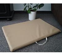 Hundebettenmanufaktur Tapis pour chien, matelas pour chien, tapis des deux côtés en cuir synthétique et mousse 3 cm différentes tailles et couleurs au choix (100 cm x 70 cm, beige)